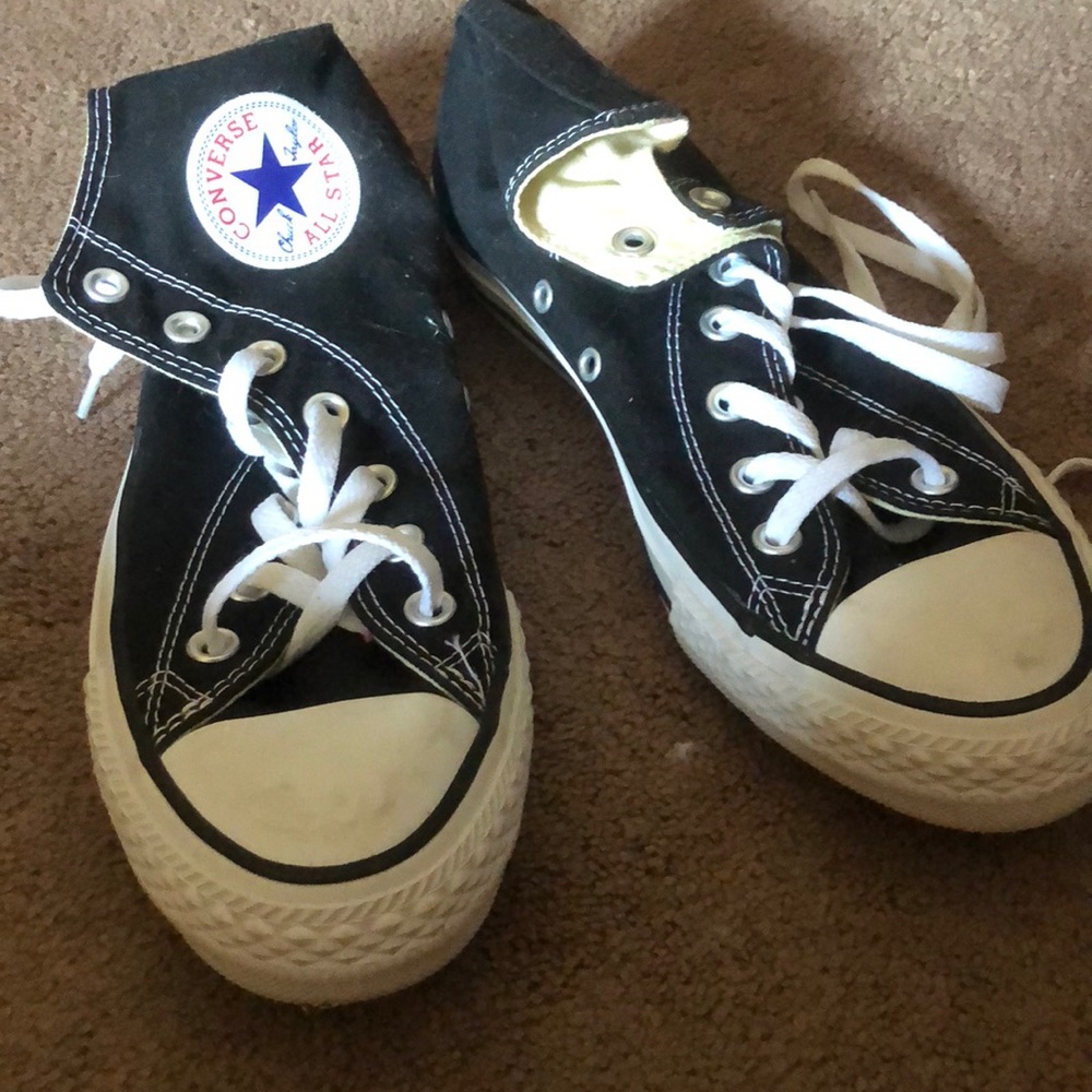 Black high top converse